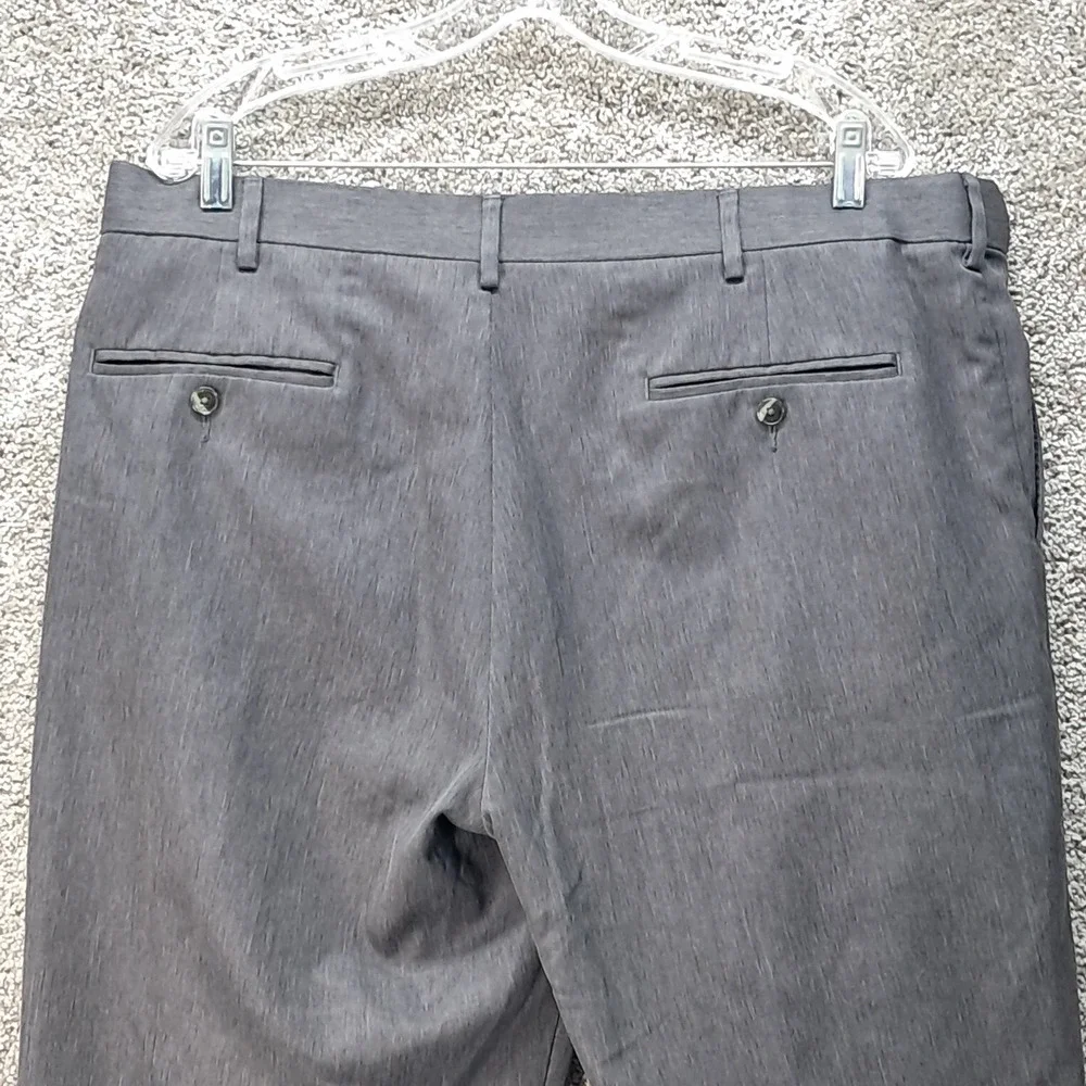 Perry Ellis Portfolio Mens 40x29 Gray Pleated Cuffed Dress Pants Trousers 8106